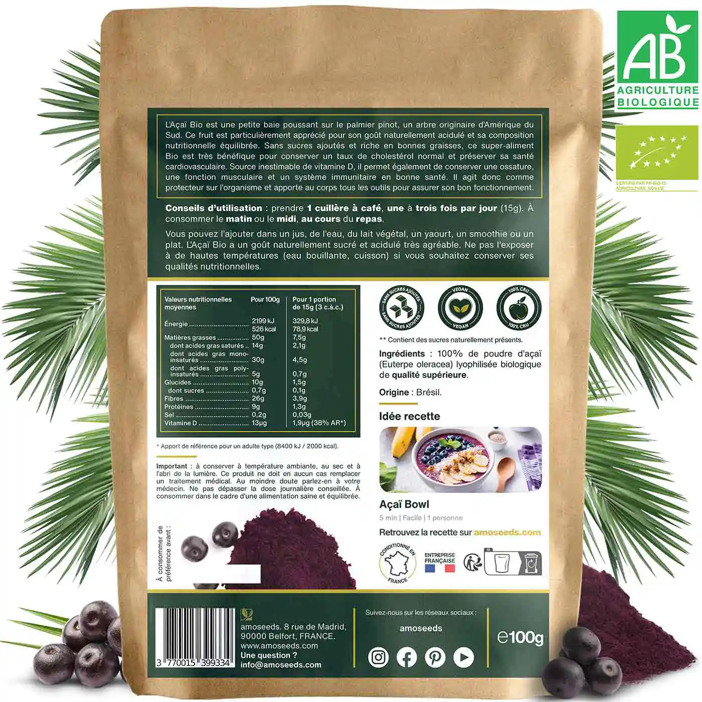 Açaï en Poudre Bio 100g - Image 5