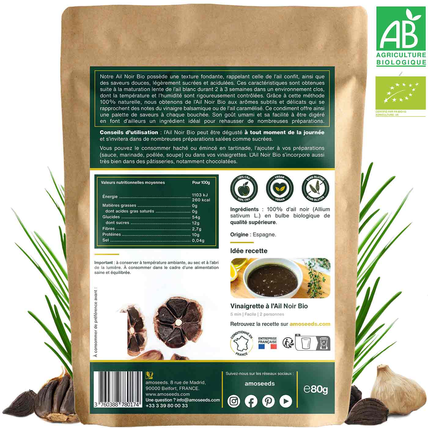 Ail Noir Bio, 2 têtes entières - Image 5