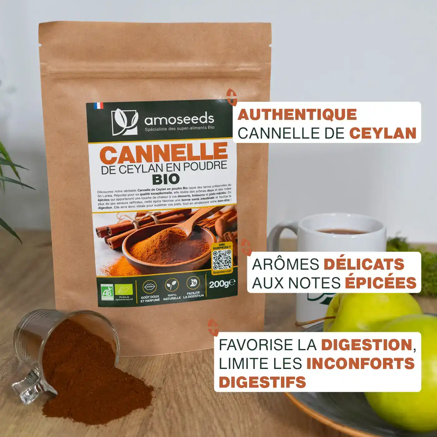 Cannelle de Ceylan en poudre Bio 200G - Image 2