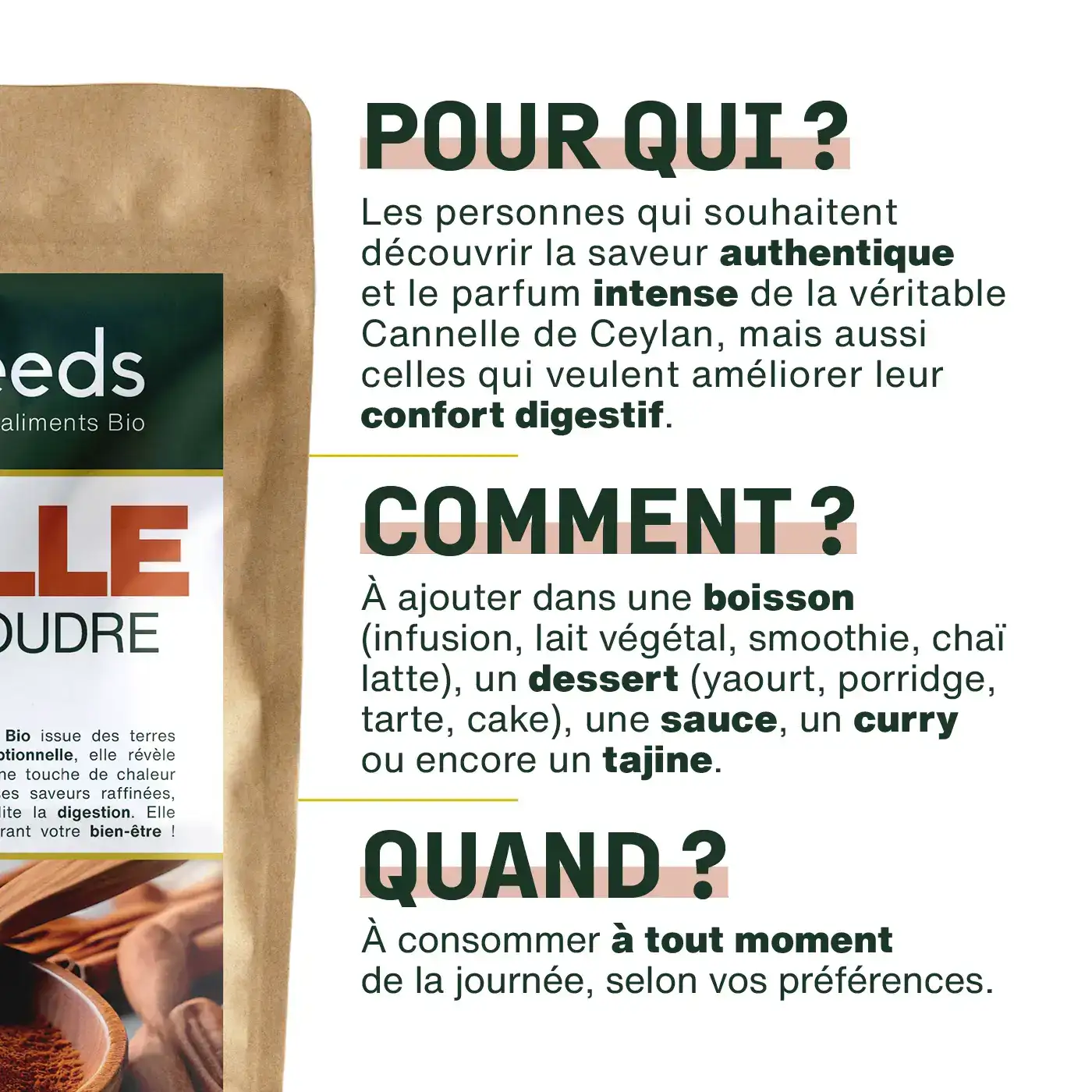 Cannelle de Ceylan en poudre Bio 200G - Image 4
