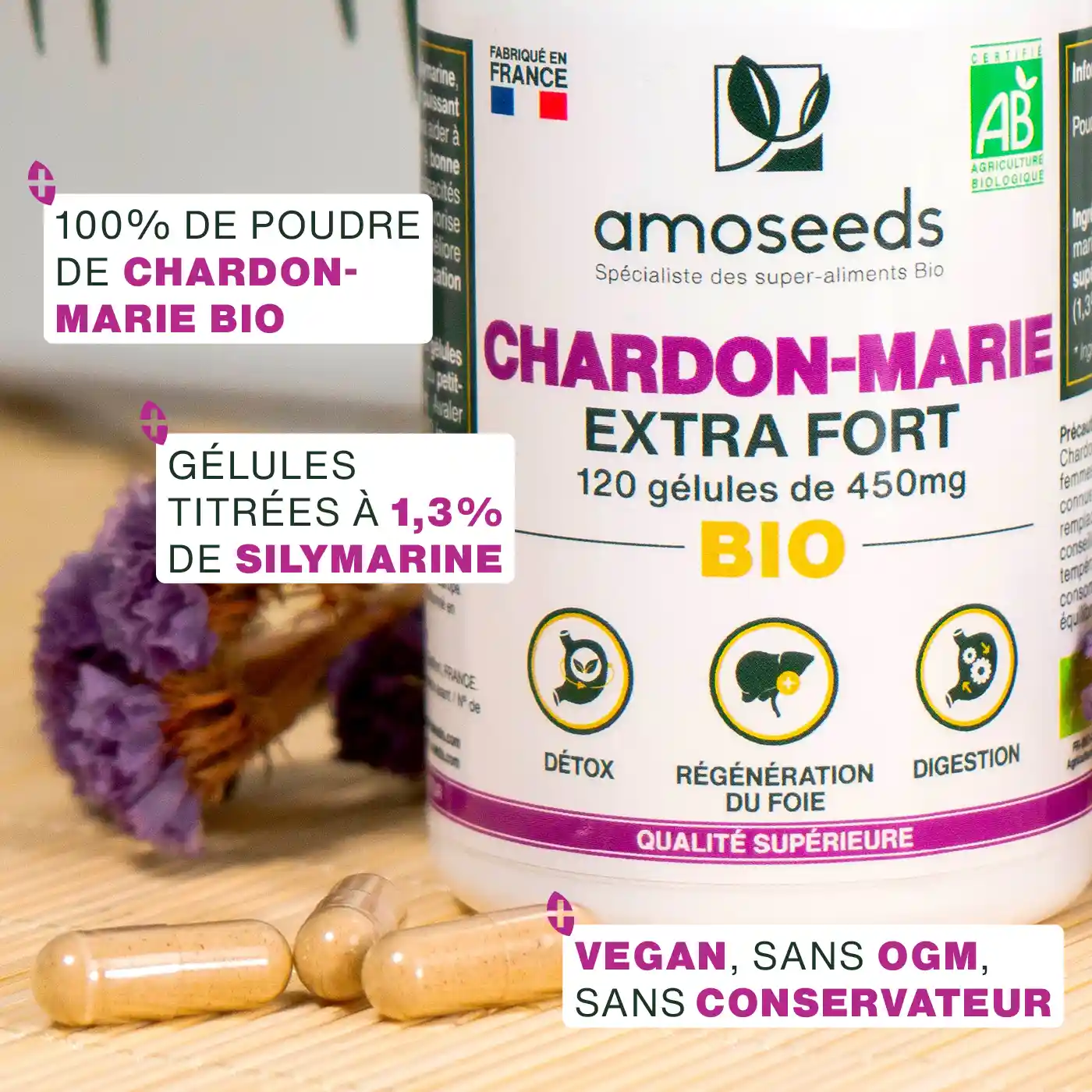 Chardon-Marie Bio, Extra Fort | 120 gélules - Image 3