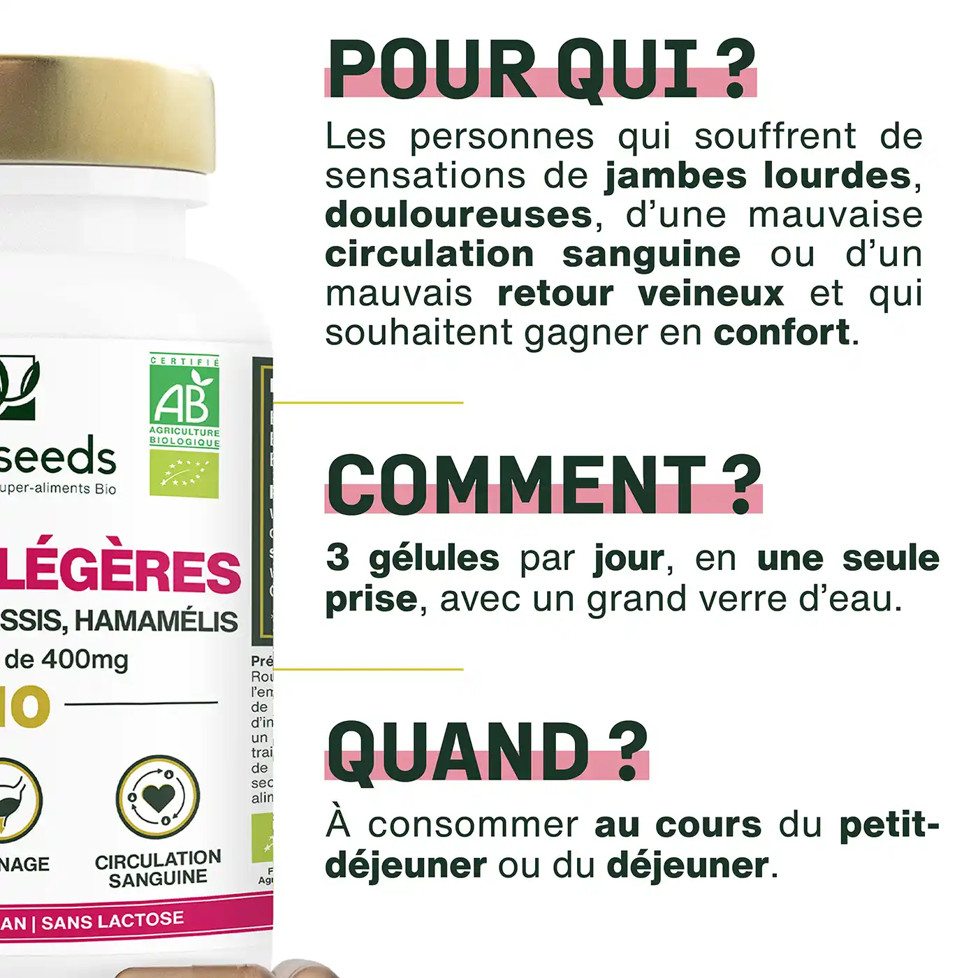Complexe Jambes Légères Bio | 90 gélules - Image 4