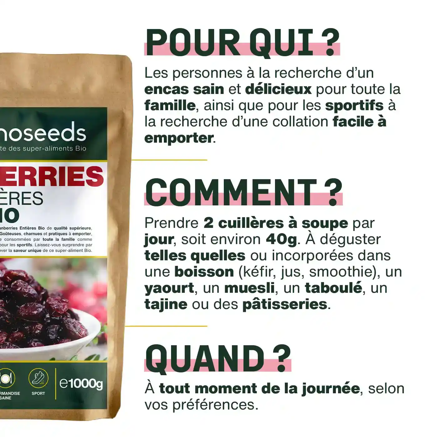 Cranberries Entières Bio 500g - Image 4