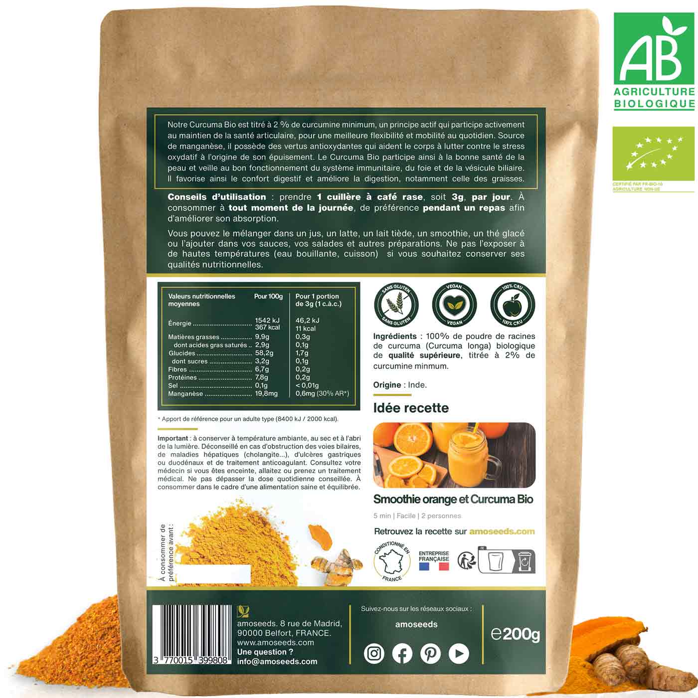 Curcuma en poudre Bio 200g - Image 6