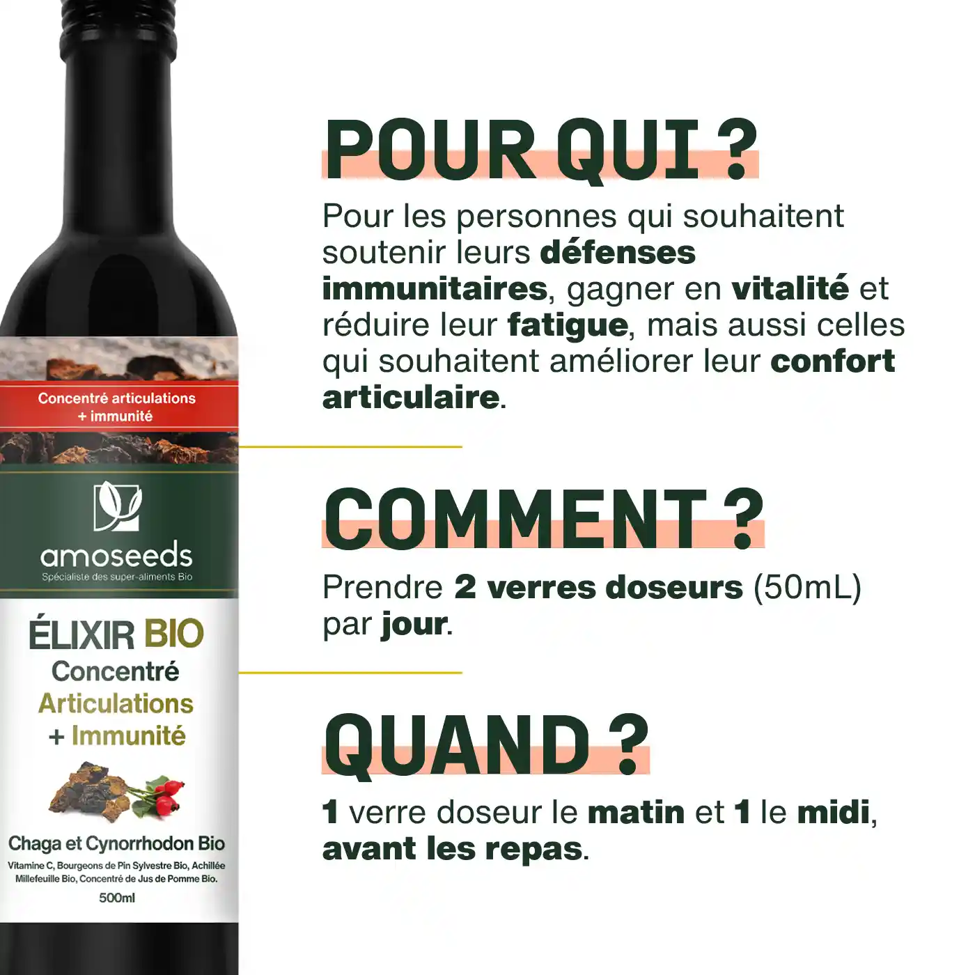 Élixir Concentré Bio | Articulations + Immunité 500ml - Image 4