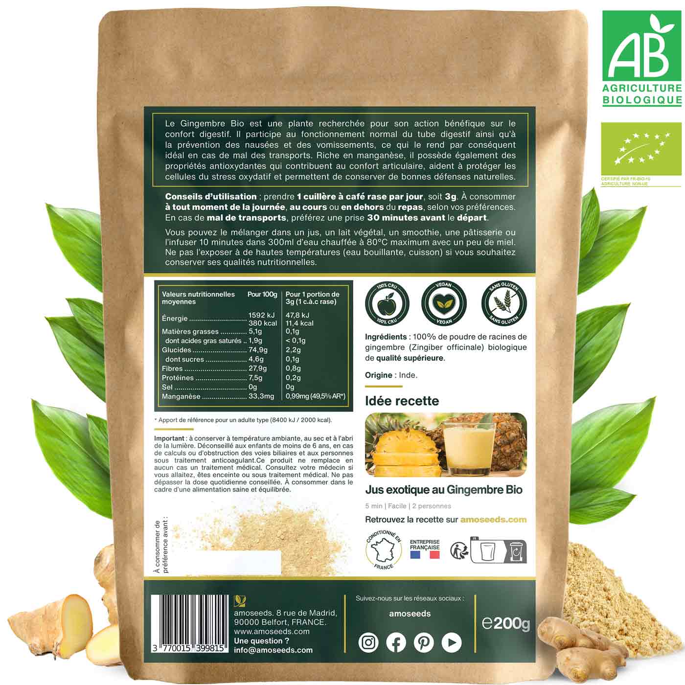 Gingembre en Poudre Bio 200G - Image 5