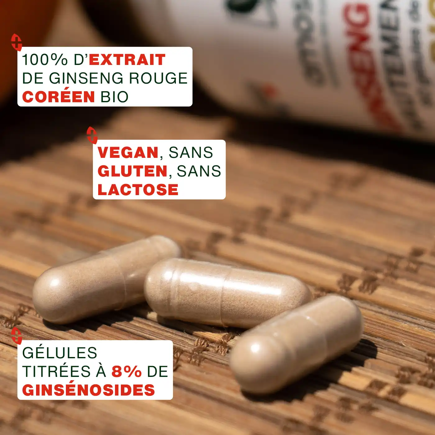Ginseng Rouge Bio, Hautement Dosé | 60 gélules - Image 3