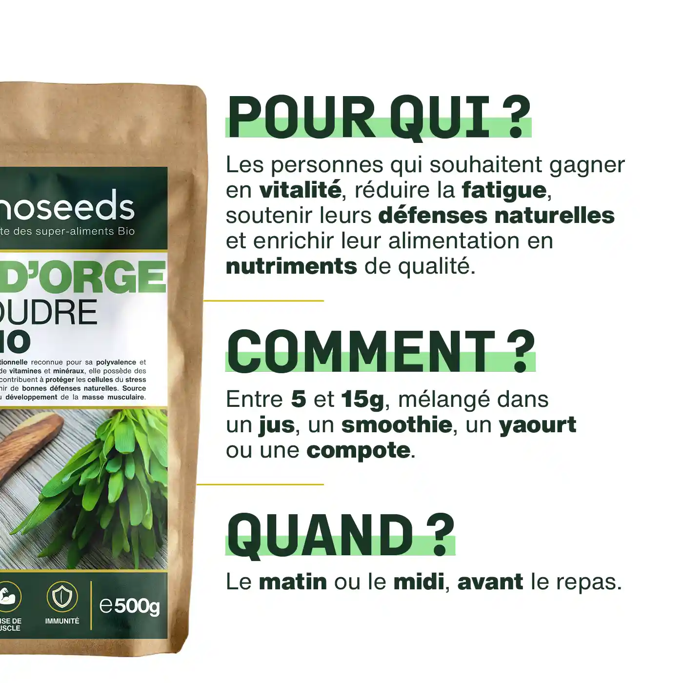 Herbe d'Orge en Poudre Bio 500g - Image 4
