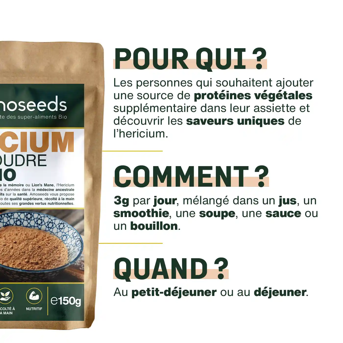 Hericium en Poudre Bio 150g - Image 4