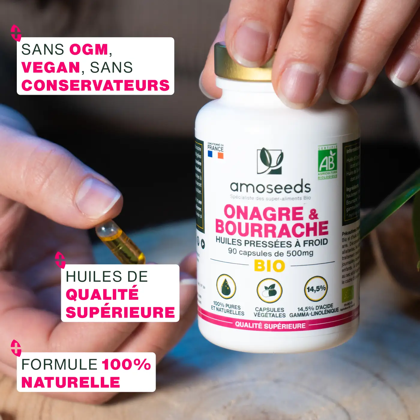 Huile Onagre et Bourrache Bio | 90 capsules - Image 3