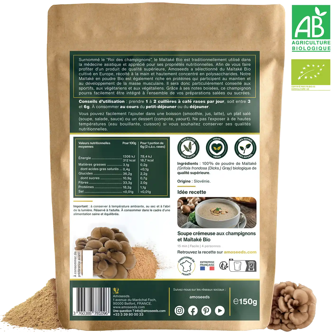 Maïtaké en poudre Bio 150G - Image 6