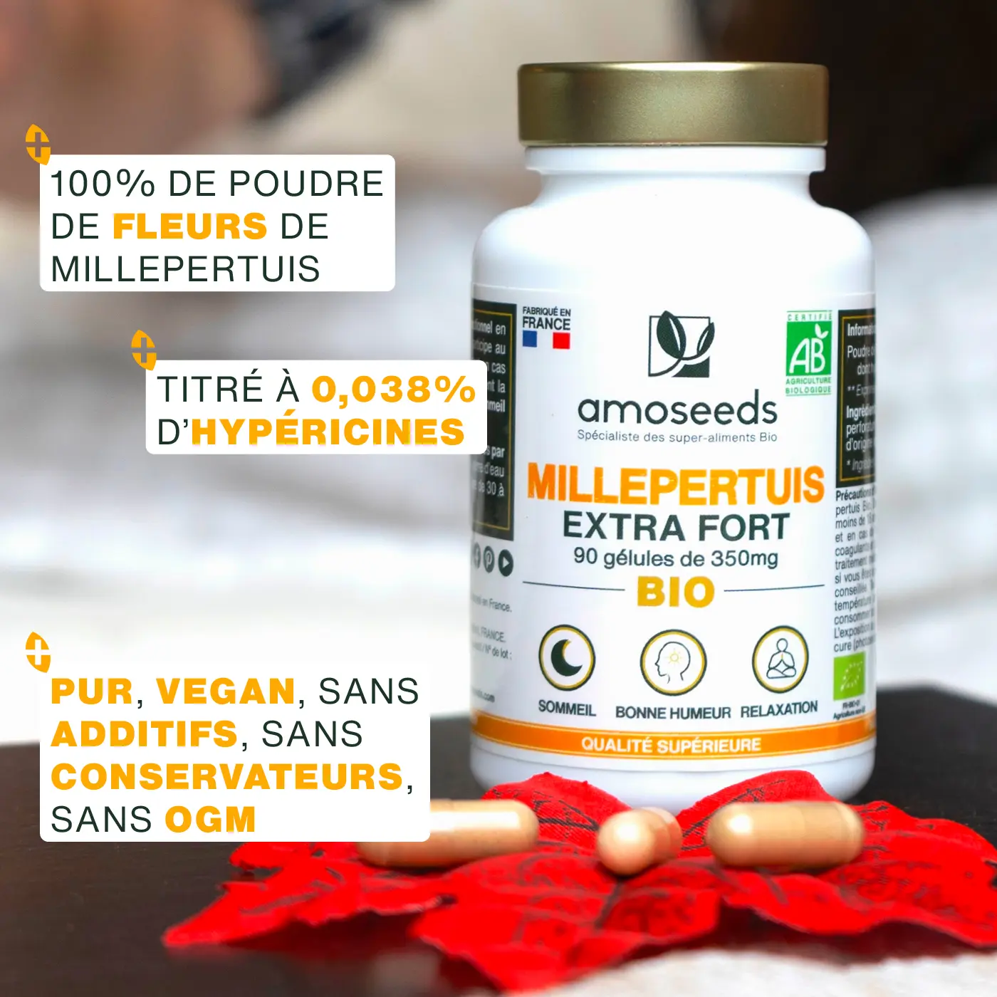 Millepertuis Bio, Extra Fort | 90 gélules - Image 3