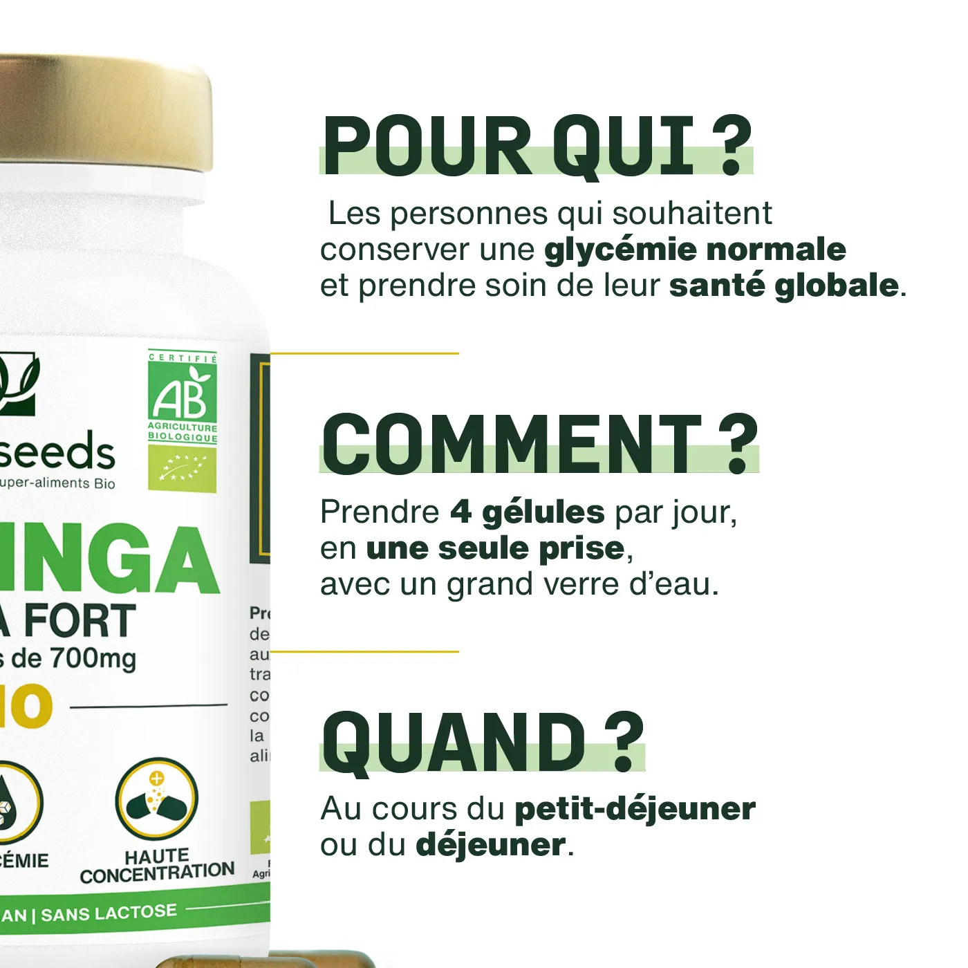 Moringa Bio, Extra Fort | 120 gélules - Image 4