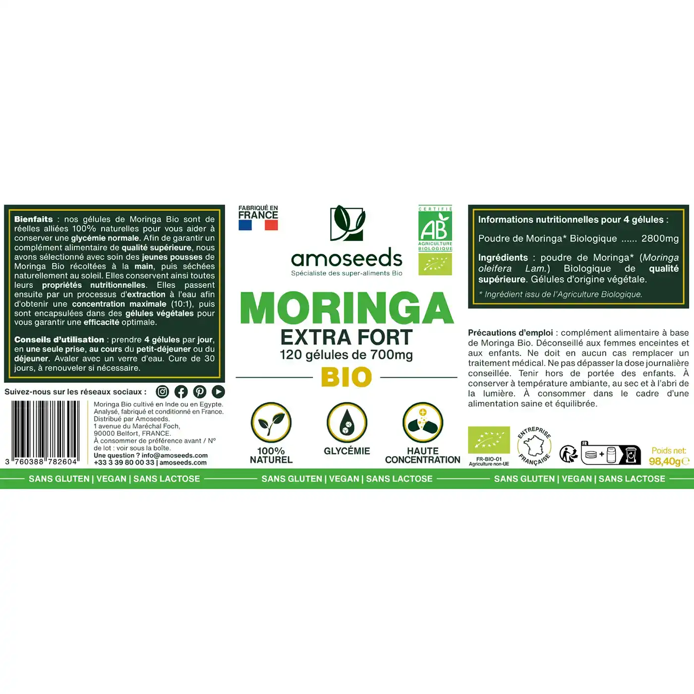 Moringa Bio, Extra Fort | 120 gélules - Image 5