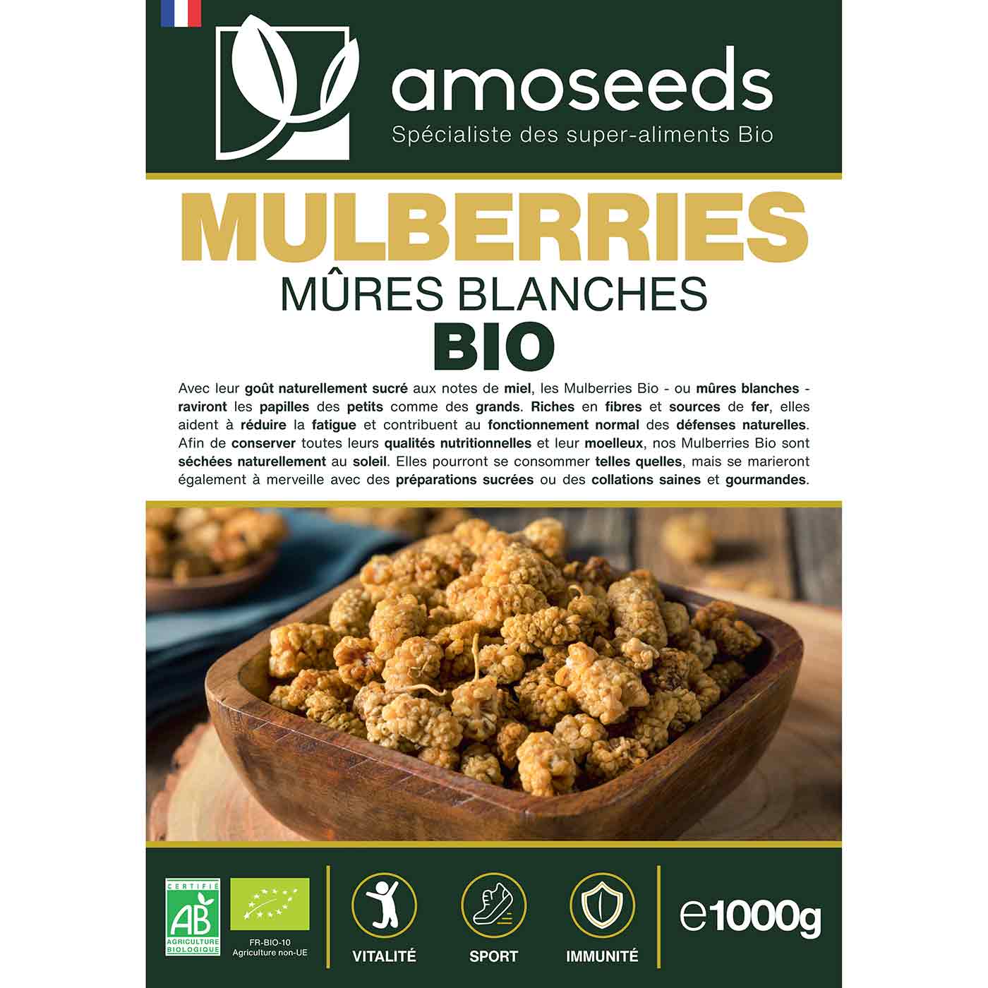 Mulberries (mûres blanches) Bio 1kg - Image 4