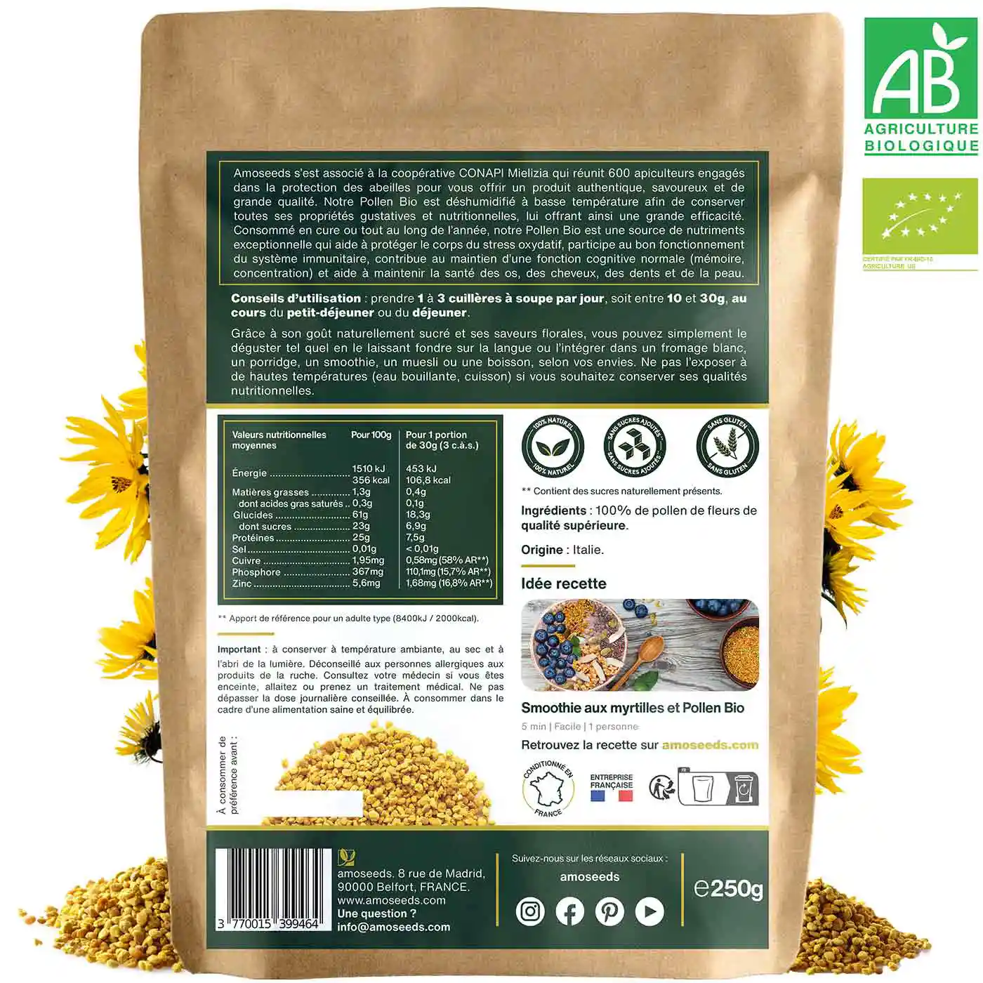 Pollen de Fleurs Bio 250g - Image 5