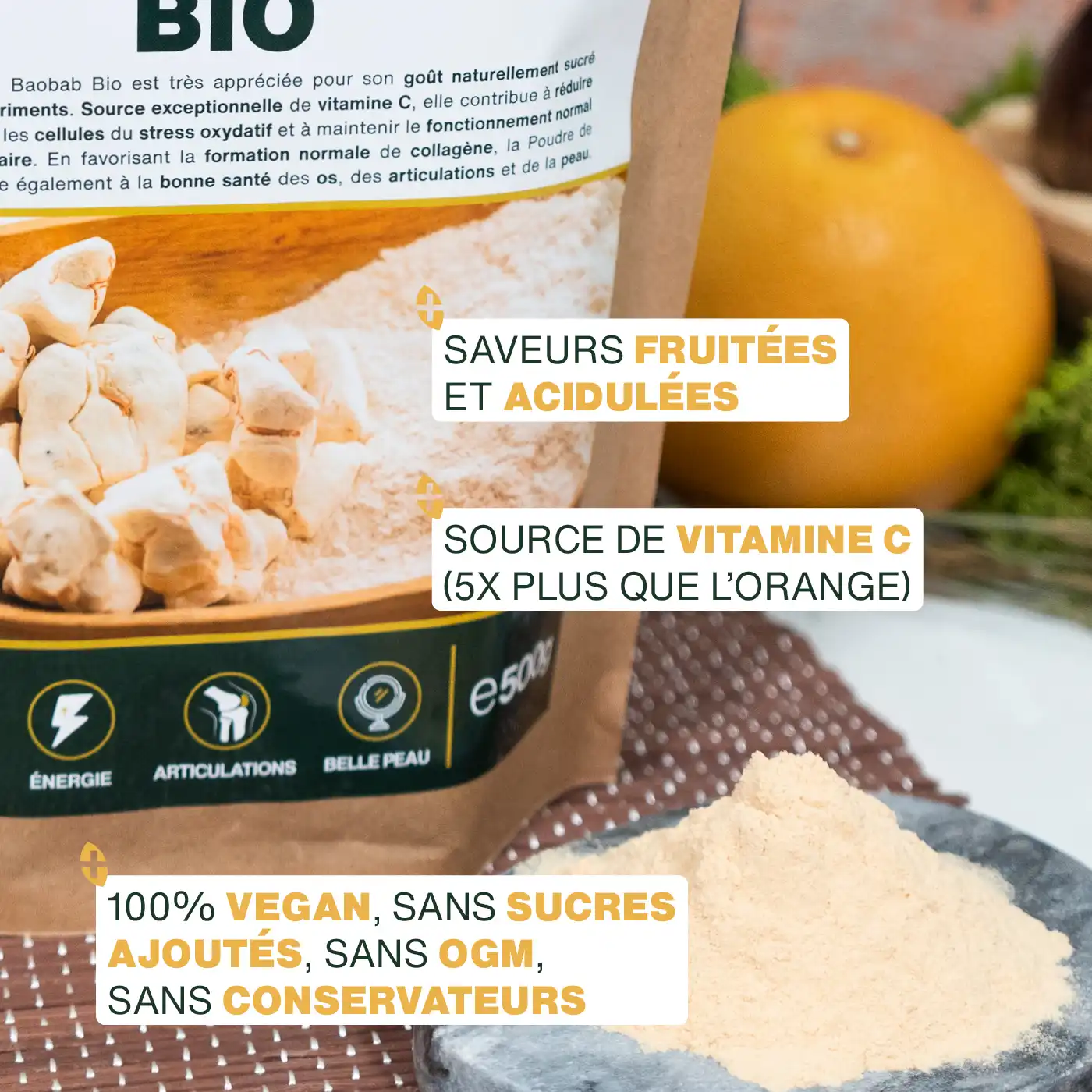 Poudre de Baobab Bio 500g - Image 3