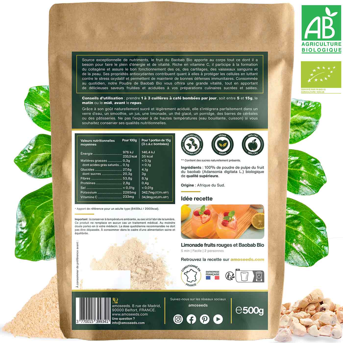 Poudre de Baobab Bio 500g - Image 5