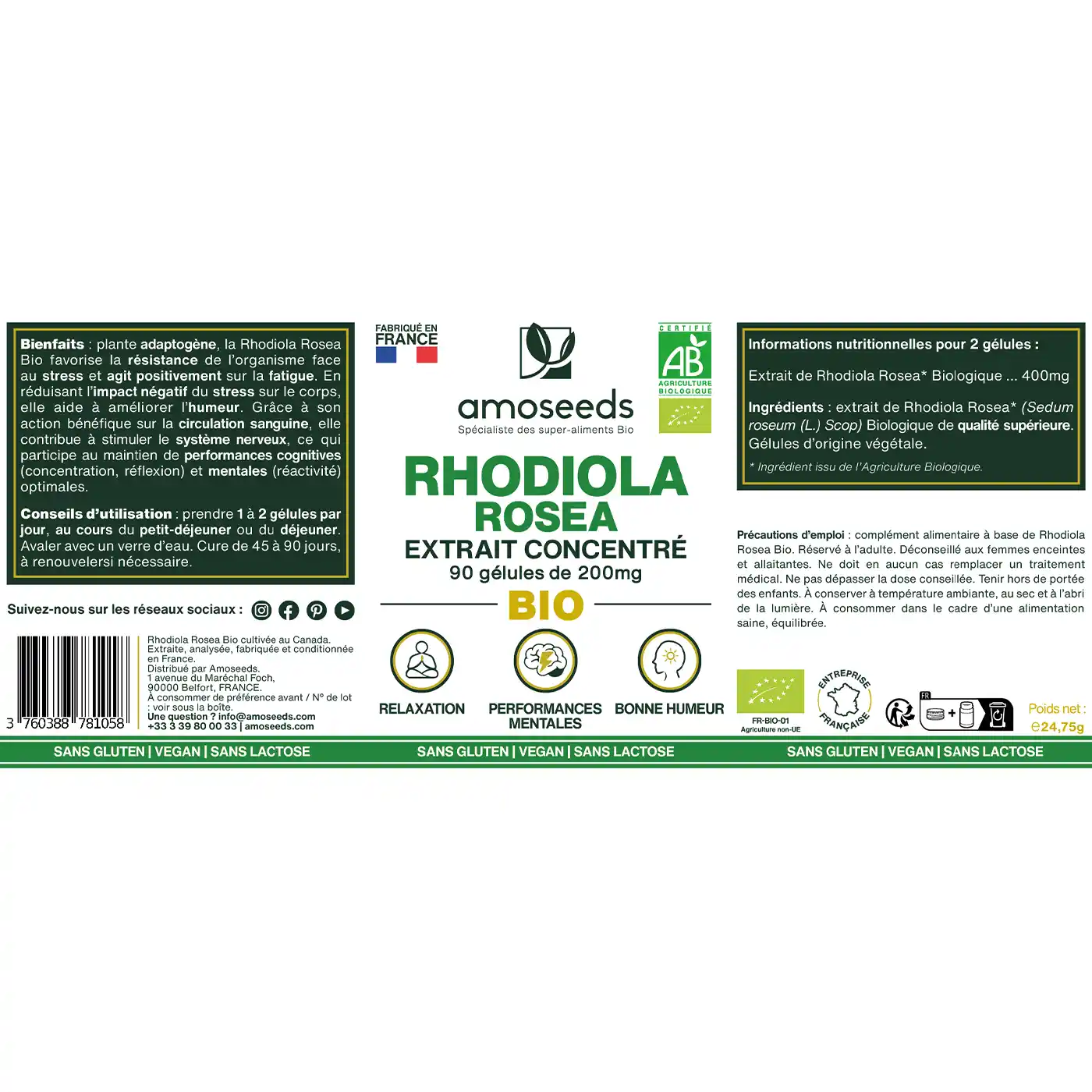 Rhodiola Rosea Bio | 90 gélules - Image 6