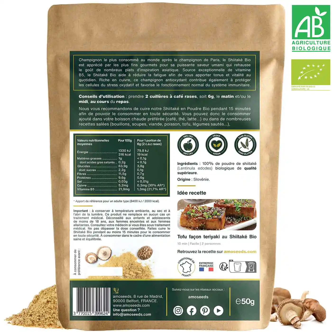 Shiitaké en Poudre Bio 50g - Image 5