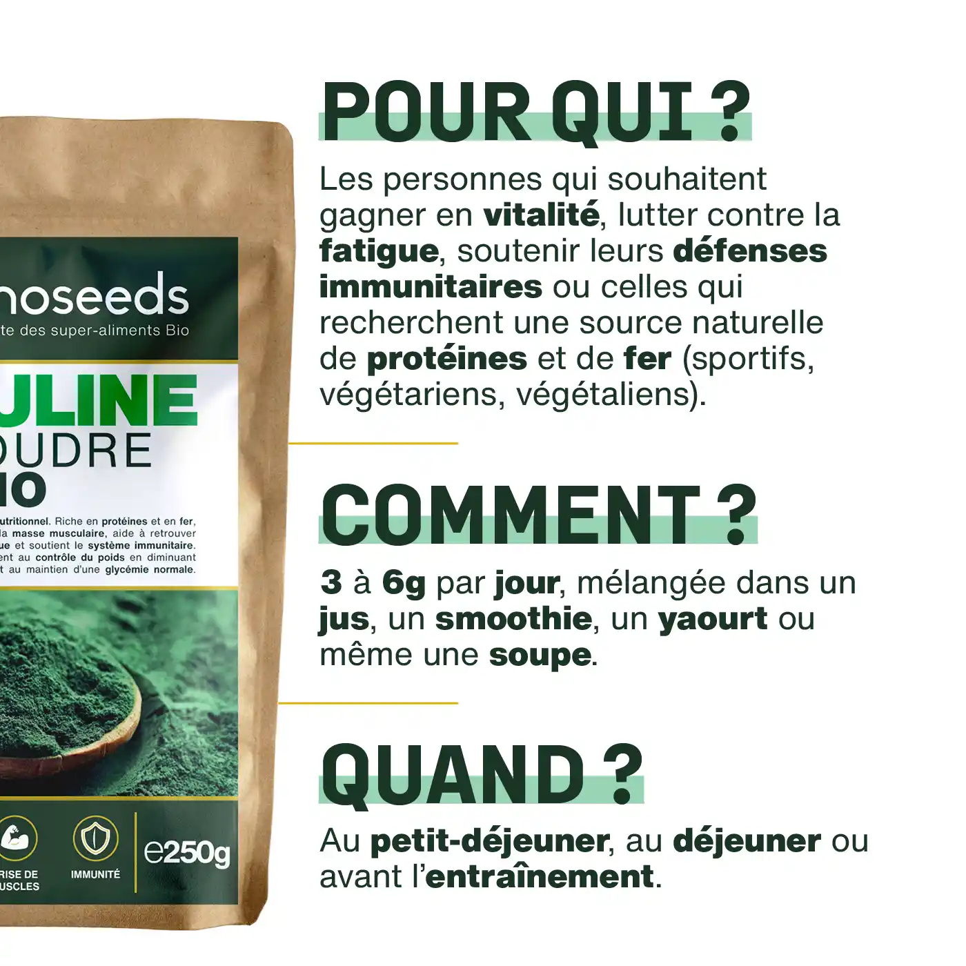 Spiruline en poudre Bio 250G - Image 4